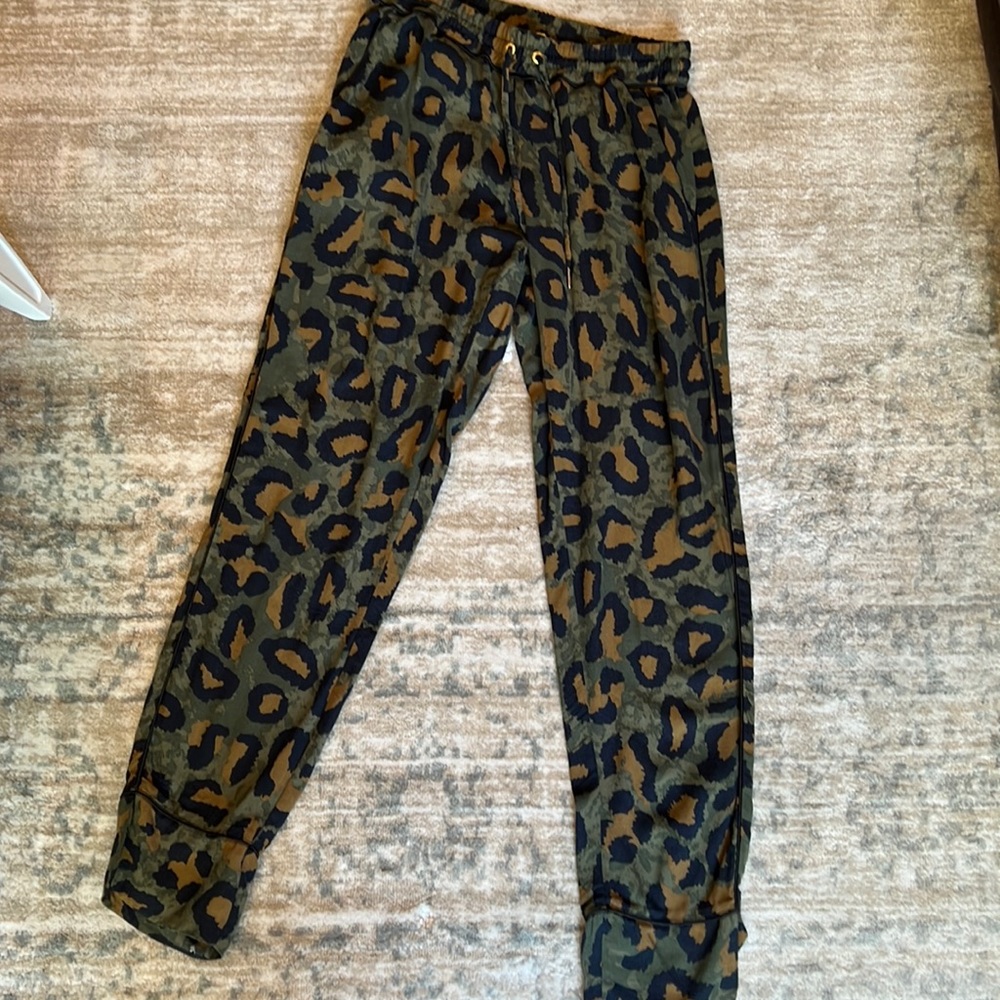 ZADIG & VOLTAIRE Leopard-Print Drawstring Jogger Pants size small